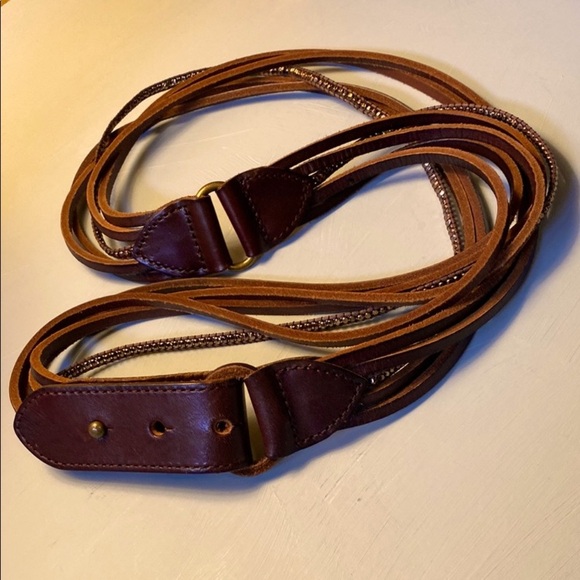 Vintage Eddie Bauer Split Leather Belt - Picture 2 of 13